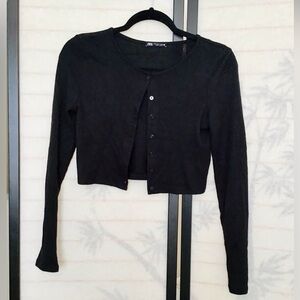 Zara Black Cropped Cardigan